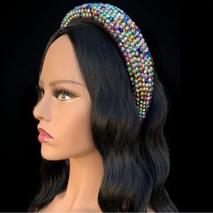 Multi-Colored Handmade Rhinestone Bling Statement
Festival Coachella Headband